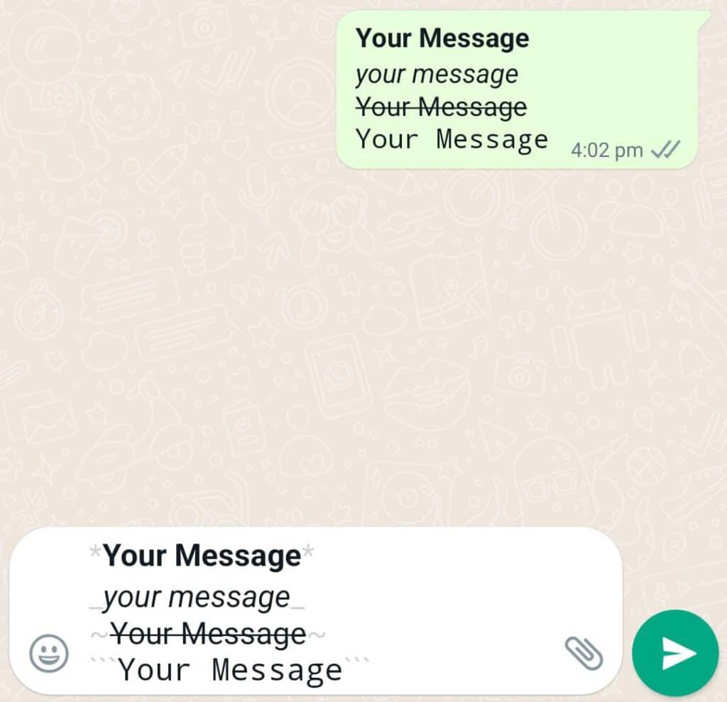 How to change font style on WhatsApp
